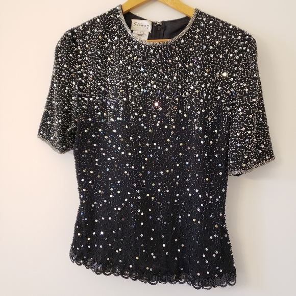 Sténay Vintage Beaded Top size S - Picture 1 of 7